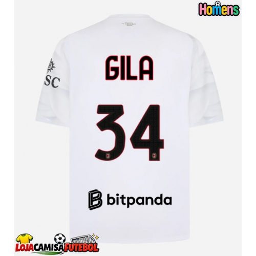 Camisa de Futebol AC Milan Mario Gila #34 Equipamento Secundário 2026-27 Manga Curta